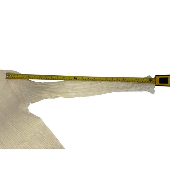 Massimo Dutti Womens Top Small S Ecru Textured wool silk Blouse 5100/555 NWOT - Picture 9 of 11